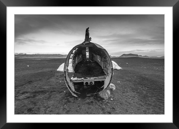 US Navy plane wreck Iceland Framed Mounted Print by Jonathon barnett
