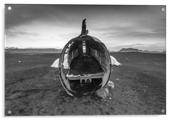 US Navy plane wreck Iceland Acrylic by Jonathon barnett