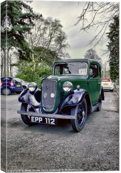 A Classic Austin 7 Car in the Cotswolds No 3 Canvas Print by Philip Brown