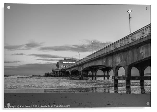 Bournemouth Pier in Black & White Acrylic by KB Photo