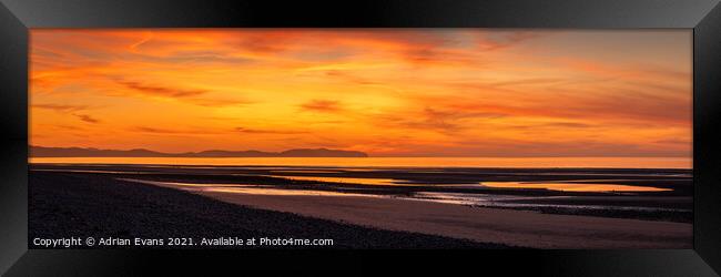 Rhyl Beach Wales Sunset Framed Print by Adrian Evans