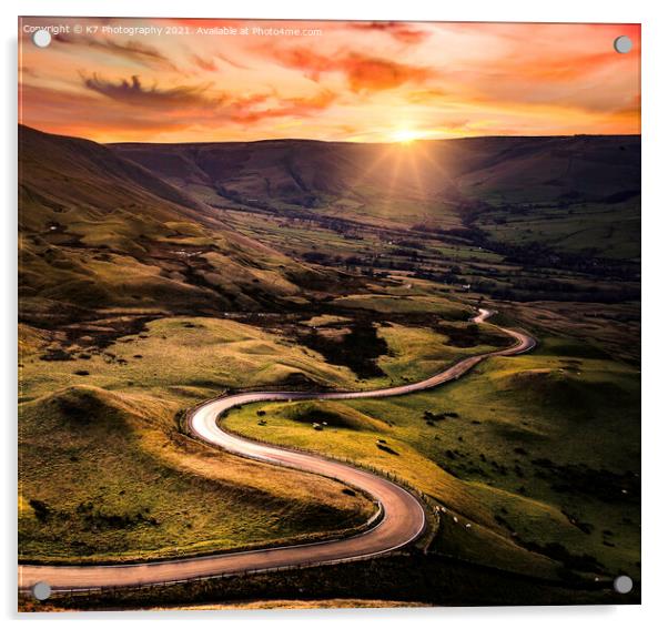 The Road out of Edale Acrylic by K7 Photography