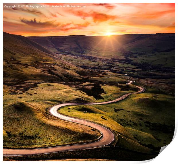 The Road out of Edale Print by K7 Photography