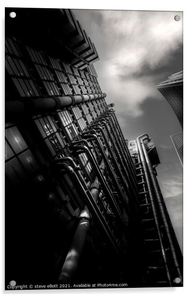 Lloyds Building Architecture Acrylic by Steve Elliott