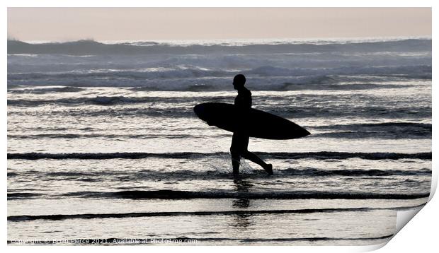Surfer, Hayle Beach, Cornwall Print by Brian Pierce