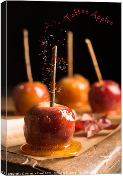Group Of Toffee Apples Canvas Print by Amanda Elwell