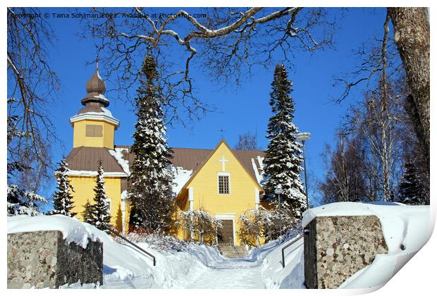Tarvasjoki Church in Finland Print by Taina Sohlman