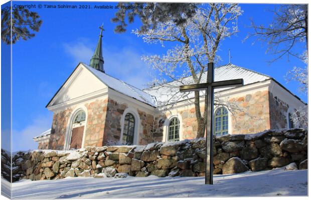 Church of Salo in Winter Canvas Print by Taina Sohlman
