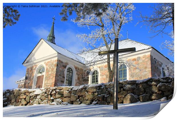 Church of Salo in Winter Print by Taina Sohlman