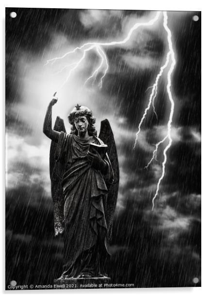 Lightning Strikes the Angel Gabriel Acrylic by Amanda Elwell