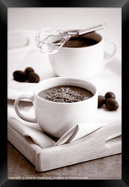 Hot Chocolate Drinks Framed Print by Amanda Elwell
