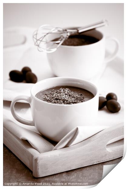 Hot Chocolate Drinks Print by Amanda Elwell
