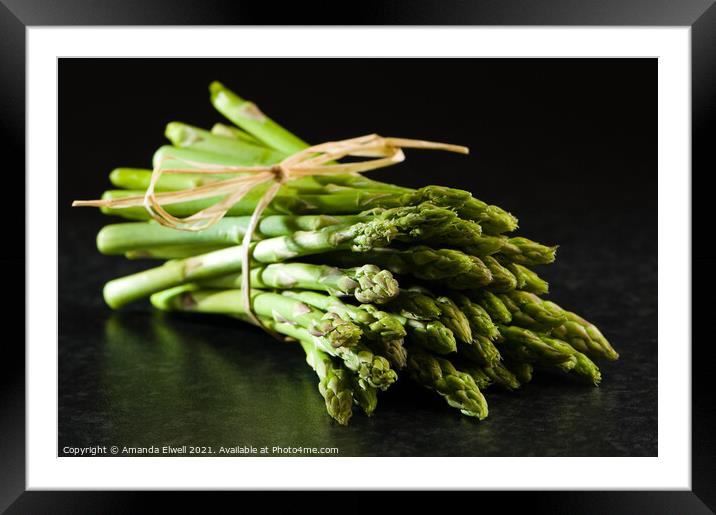 Fresh Asparagus Tips Framed Mounted Print by Amanda Elwell