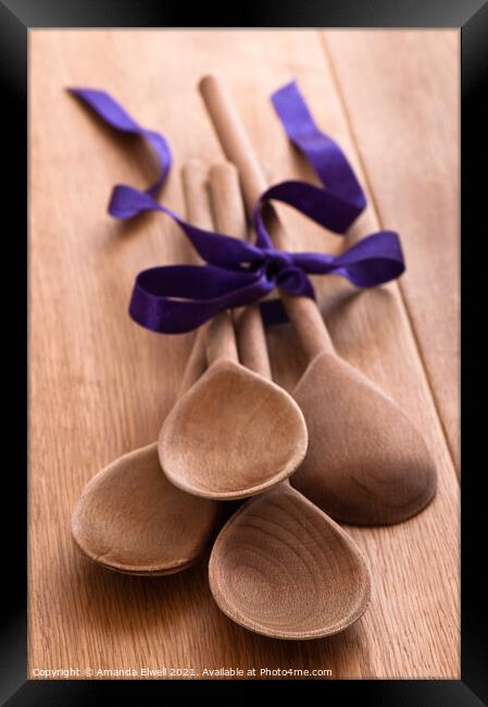 Wooden Spoons Framed Print by Amanda Elwell