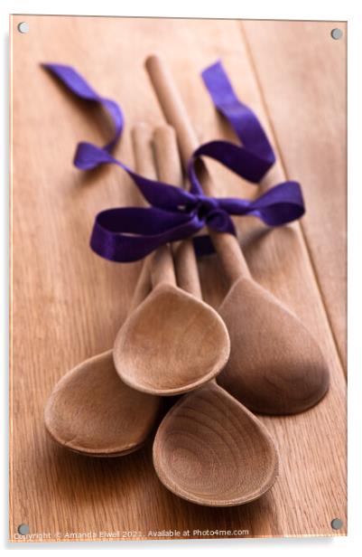 Wooden Spoons Acrylic by Amanda Elwell