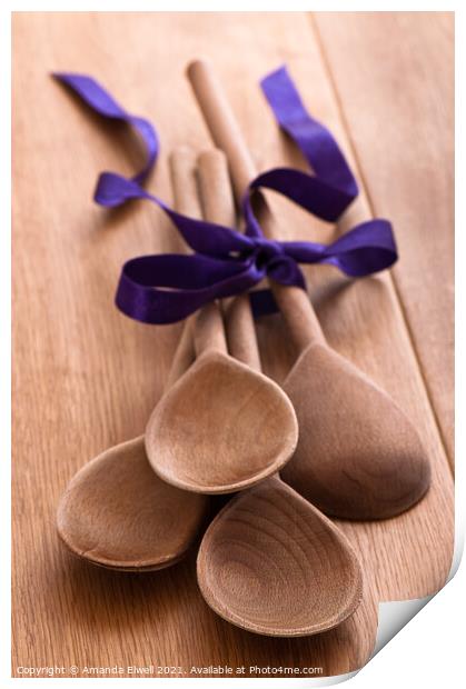 Wooden Spoons Print by Amanda Elwell