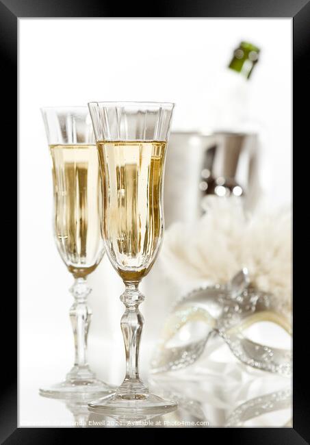 New Year Champagne Framed Print by Amanda Elwell