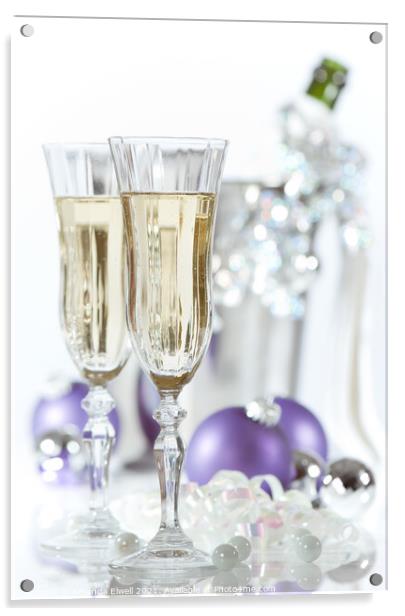 Glasses Of Champagne Acrylic by Amanda Elwell