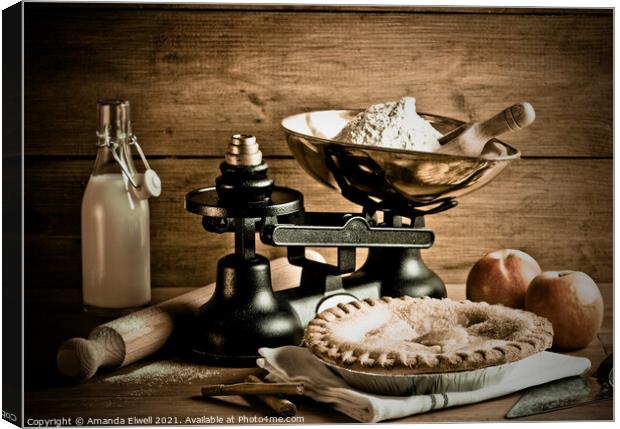 Old Fashioned Apple Pie Dessert Canvas Print by Amanda Elwell