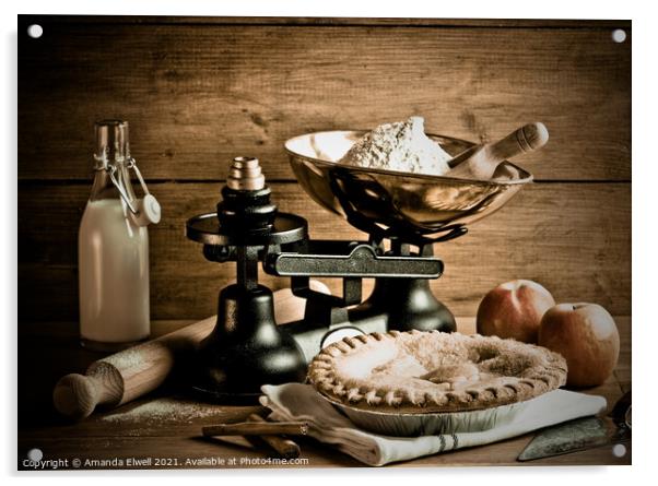Old Fashioned Apple Pie Dessert Acrylic by Amanda Elwell
