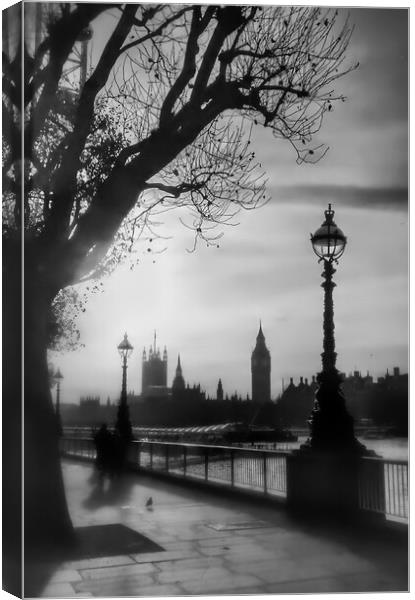 Southbank of London and Big Ben Canvas Print by Scott Anderson