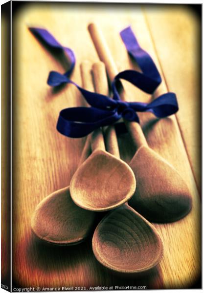 Wooden Spoons Canvas Print by Amanda Elwell