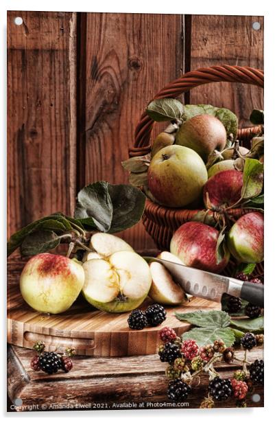 Rustic Apples Acrylic by Amanda Elwell