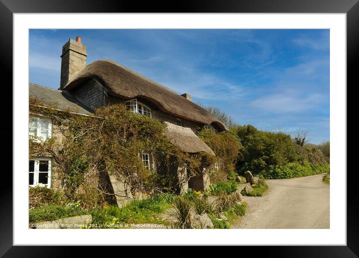 Thatched Cottage, Penberth Cove, Cornwall Framed Mounted Print by Brian Pierce