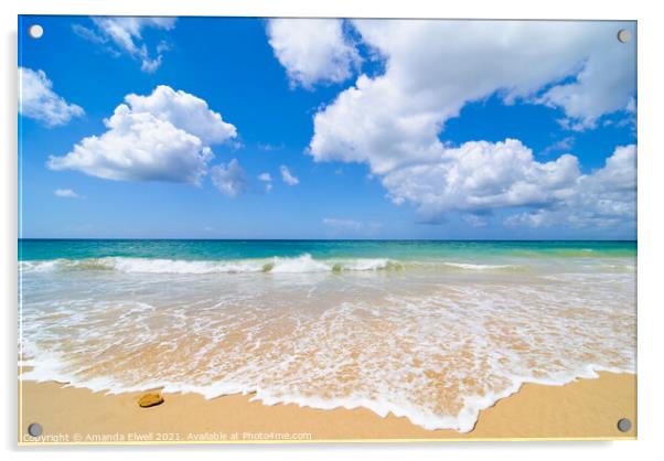 Idyllic Summer Beach  Acrylic by Amanda Elwell