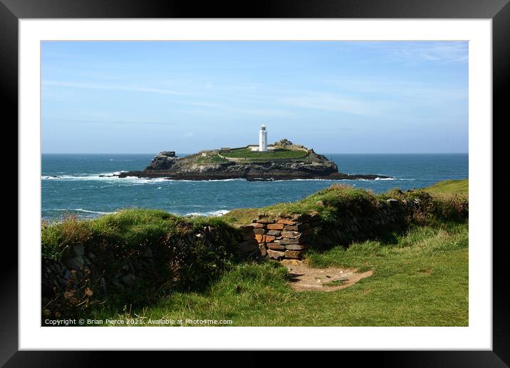 Godrevy Lighthouse, Hayle, St Ives, Cornwall Framed Mounted Print by Brian Pierce