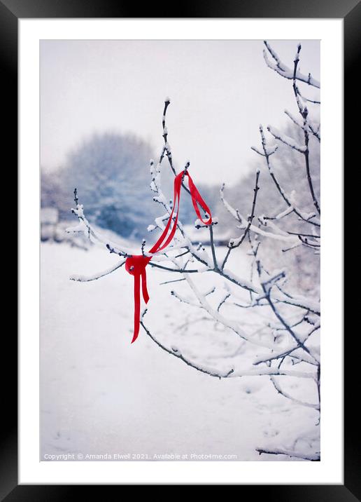 Ribbon In Tree Framed Mounted Print by Amanda Elwell