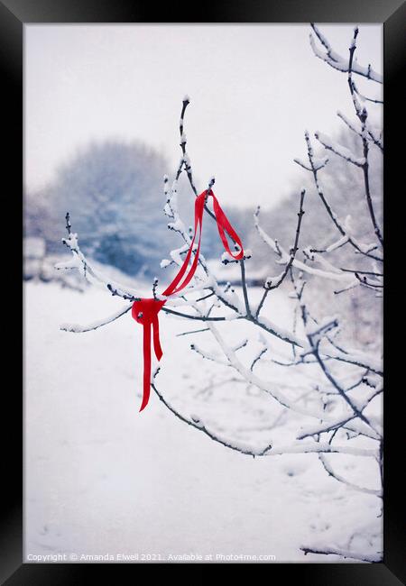 Ribbon In Tree Framed Print by Amanda Elwell