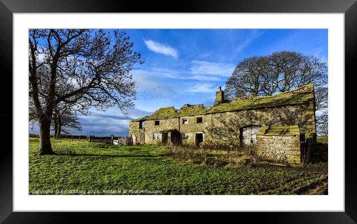 Old farm on the moors Framed Mounted Print by Ed Whiting