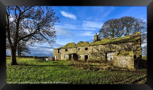 Old farm on the moors Framed Print by Ed Whiting