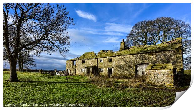 Old farm on the moors Print by Ed Whiting
