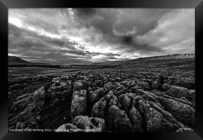 The Ribblehead Viaduct or Batty Moss Viaduct Framed Print by Ed Whiting