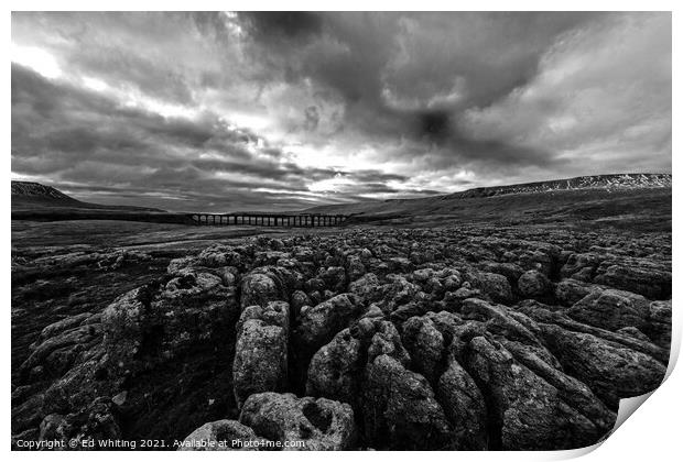 The Ribblehead Viaduct or Batty Moss Viaduct Print by Ed Whiting