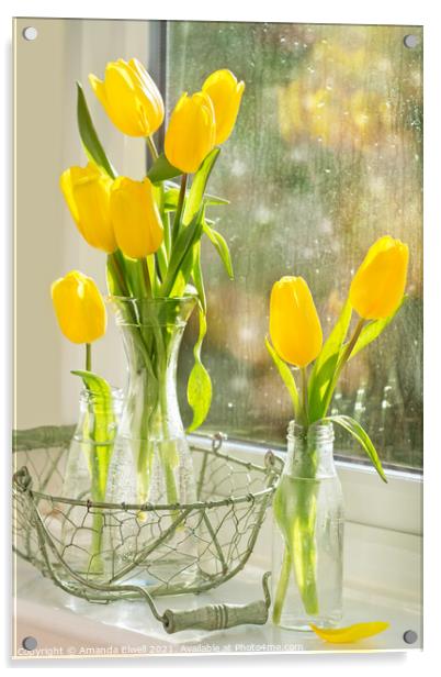 Spring Tulips Acrylic by Amanda Elwell