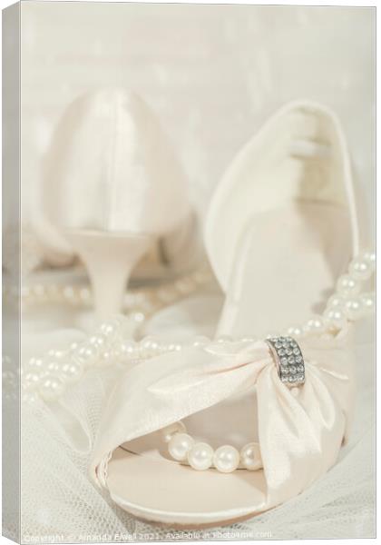 Sandals And Pearls Canvas Print by Amanda Elwell