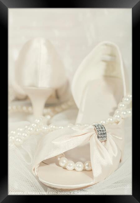 Sandals And Pearls Framed Print by Amanda Elwell
