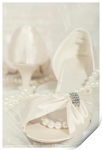 Sandals And Pearls Print by Amanda Elwell