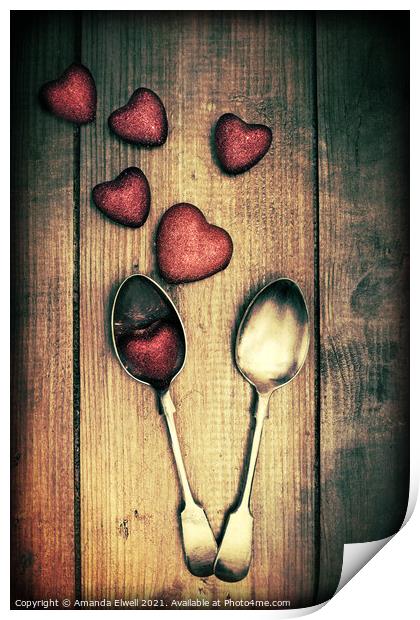 Valentines Day Spoons Print by Amanda Elwell
