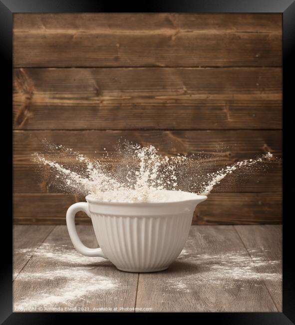 Flour Splash Framed Print by Amanda Elwell