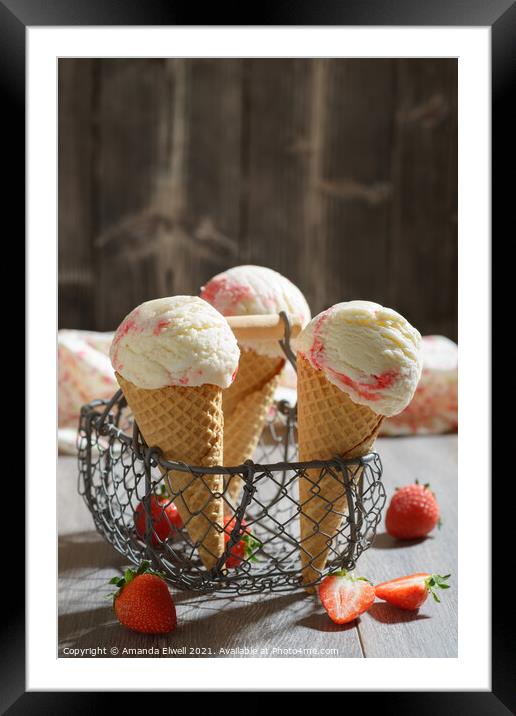 Ice Creams Framed Mounted Print by Amanda Elwell