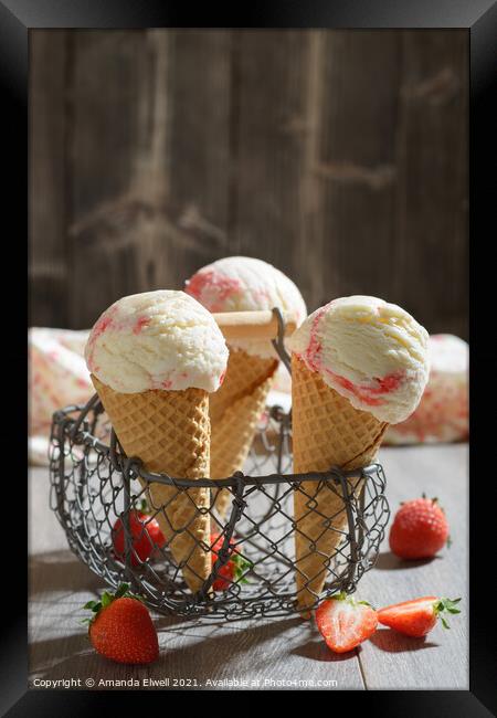 Ice Creams Framed Print by Amanda Elwell