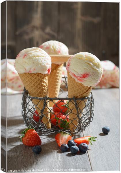 Fruit Ice Creams Canvas Print by Amanda Elwell