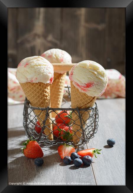 Fruit Ice Creams Framed Print by Amanda Elwell