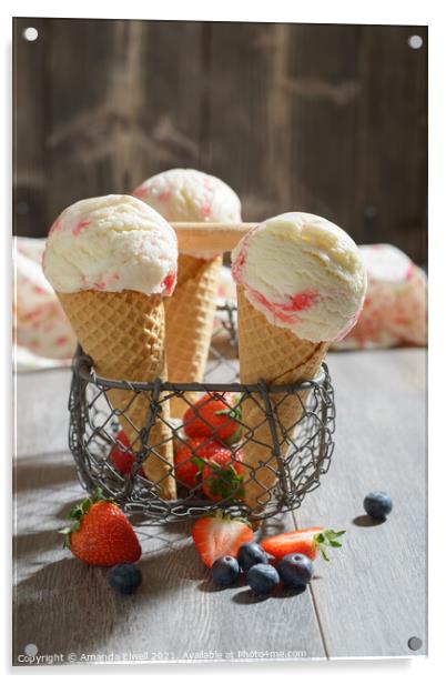 Fruit Ice Creams Acrylic by Amanda Elwell
