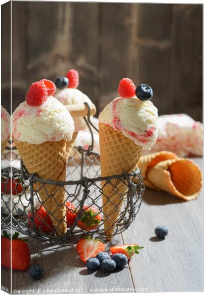 Fruity Ice Creams Canvas Print by Amanda Elwell