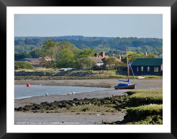 Oare Creek Faversham  Kent Framed Mounted Print by Linda Lyon